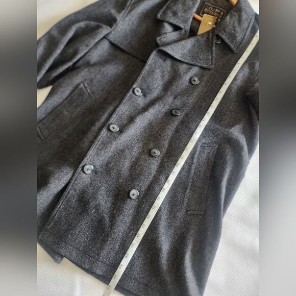 Jos. A. Bank Gray Double-Breasted Peacoat New With Tags Wool Blend - Picture 6 of 11